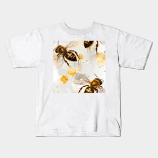 Honeycomb and Bee Pattern 22 Kids T-Shirt